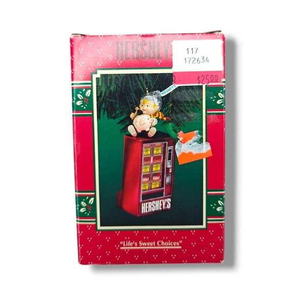 Vtg Hershey's Chocolate Ornament Vending Machine Elf 1996 Enesco - Picture 1 of 6